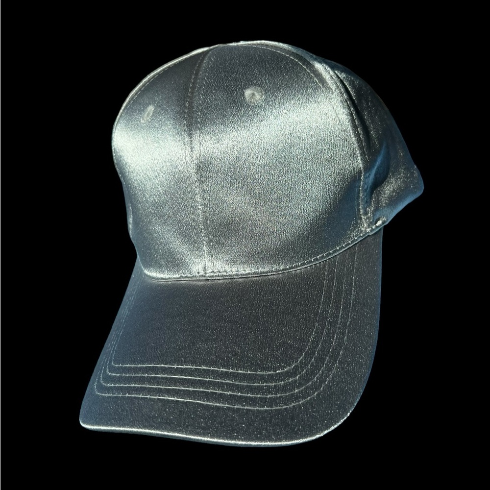 Stylish Satin Baseball Cap Silver  Adjustable Strap Lightweight Breathab… - Picture 2 of 8